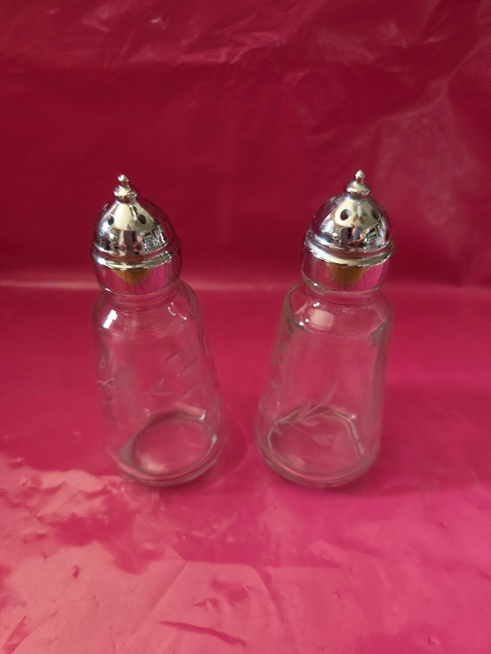 Princess House Heritage Vintage Retired Etched Crystal Salt & Pepper Shaker Set